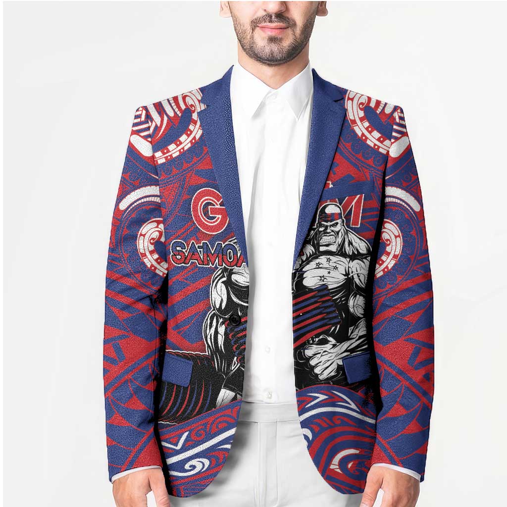 Personalised Samoa Gym Blazer Muscle Samoan Tribal Waves - Polynesian Pride