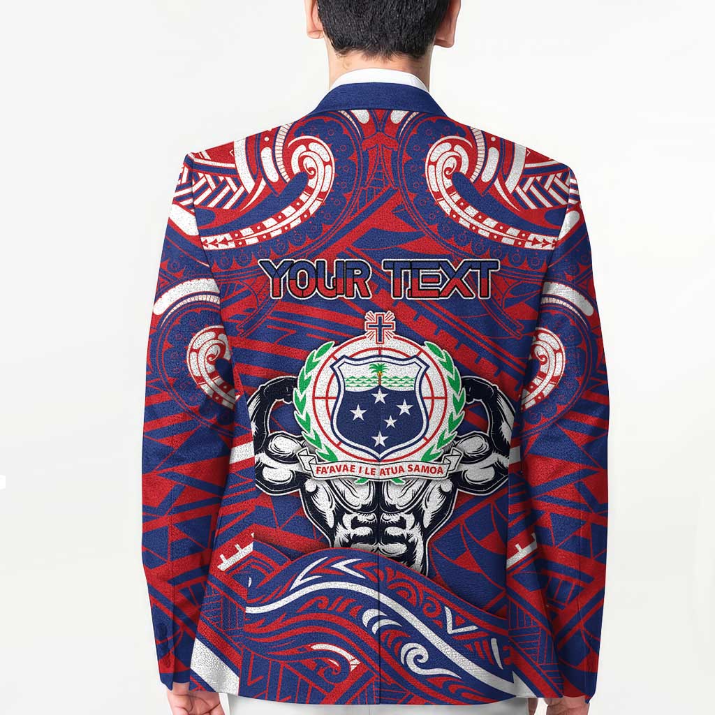 Personalised Samoa Gym Blazer Muscle Samoan Tribal Waves - Polynesian Pride