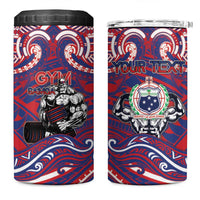 Personalised Samoa Gym 4 in 1 Can Cooler Tumbler Muscle Samoan Tribal Waves - Polynesian Pride