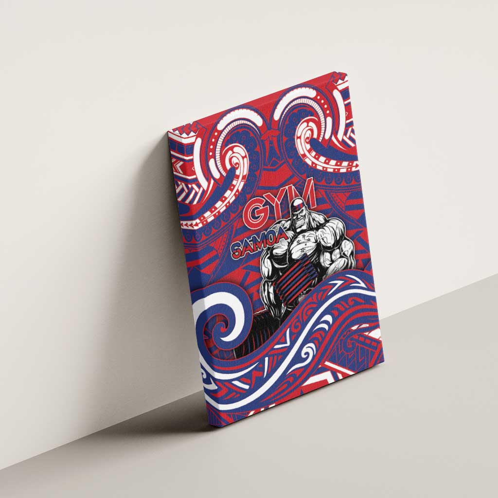 Samoa Gym Canvas Wall Art Muscle Samoan Tribal Waves - Polynesian Pride