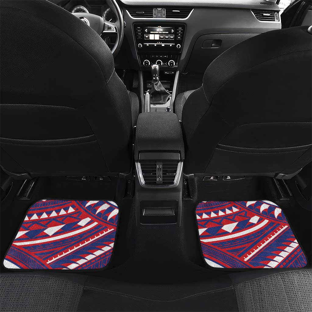 Personalised Samoa Gym Car Mats Muscle Samoan Tribal Waves - Polynesian Pride