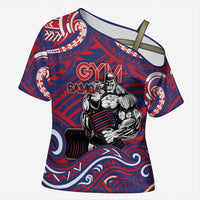 Personalised Samoa Gym Cross Shoulder Shirt Muscle Samoan Tribal Waves - Polynesian Pride
