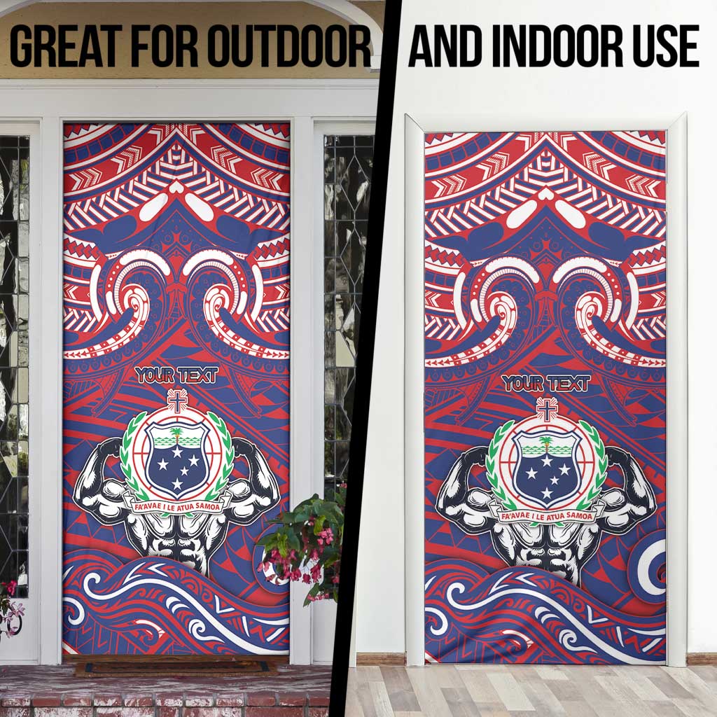 Personalised Samoa Gym Door Cover Muscle Samoan Tribal Waves - Polynesian Pride