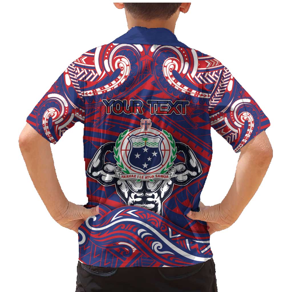 Personalised Samoa Gym Family Matching Mermaid Dress and Hawaiian Shirt Muscle Samoan Tribal Waves - Polynesian Pride