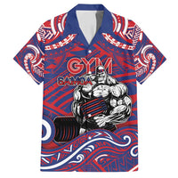 Personalised Samoa Gym Family Matching Off Shoulder Maxi Dress and Hawaiian Shirt Muscle Samoan Tribal Waves - Polynesian Pride