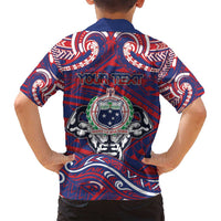 Personalised Samoa Gym Family Matching Puletasi and Hawaiian Shirt Muscle Samoan Tribal Waves - Polynesian Pride