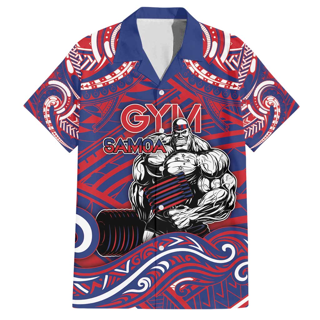 Personalised Samoa Gym Family Matching Puletasi and Hawaiian Shirt Muscle Samoan Tribal Waves - Polynesian Pride