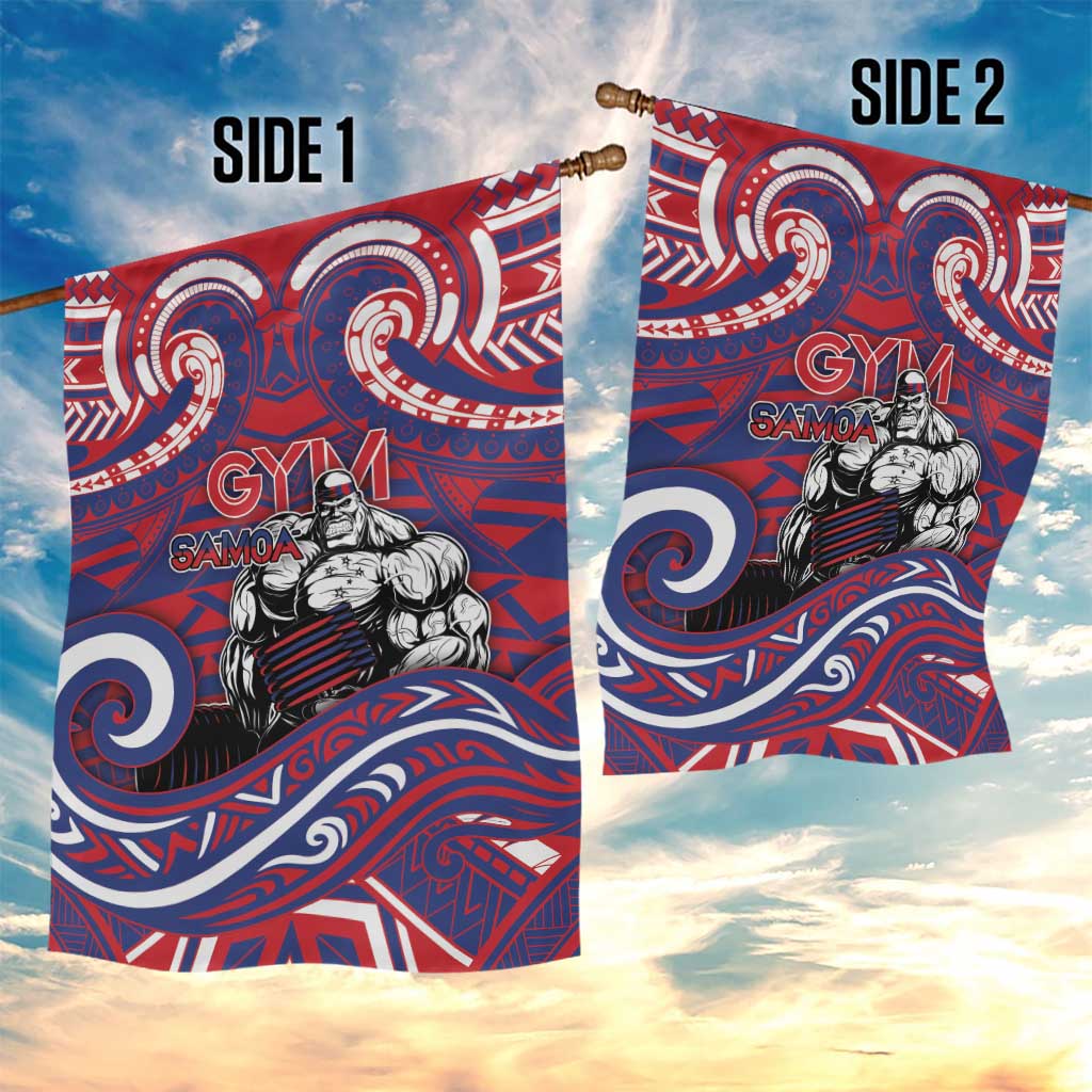 Samoa Gym Garden Flag Muscle Samoan Tribal Waves - Polynesian Pride