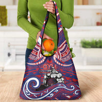 Samoa Gym Grocery Bag Muscle Samoan Tribal Waves - Polynesian Pride