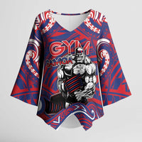 Personalised Samoa Gym Kimono Sleeve Blouse Muscle Samoan Tribal Waves - Polynesian Pride