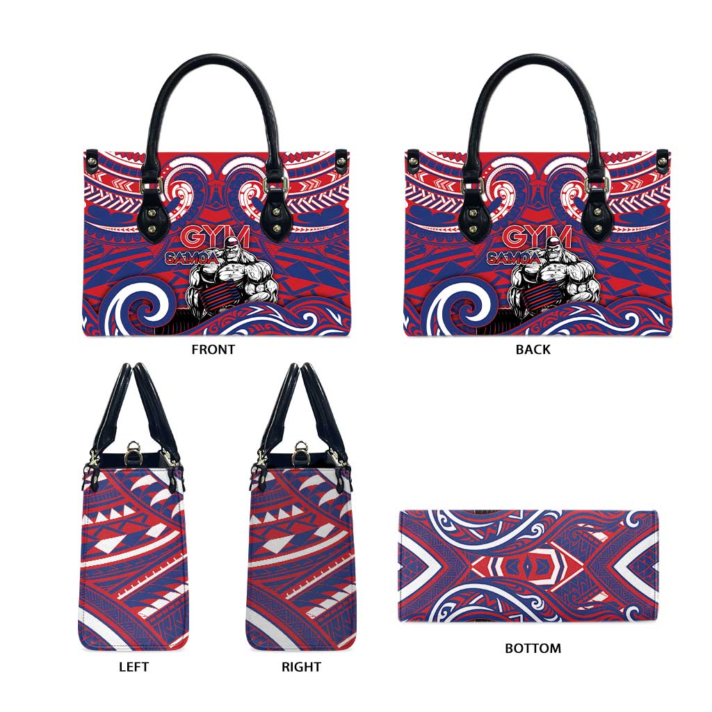 Samoa Gym Leather Bag Muscle Samoan Tribal Waves - Polynesian Pride