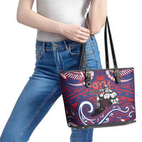 Samoa Gym Leather Tote Bag Muscle Samoan Tribal Waves - Polynesian Pride
