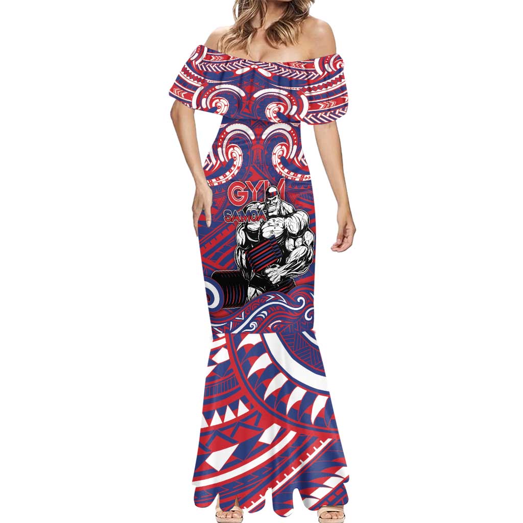 Personalised Samoa Gym Mermaid Dress Muscle Samoan Tribal Waves DT05 - Polynesian Pride