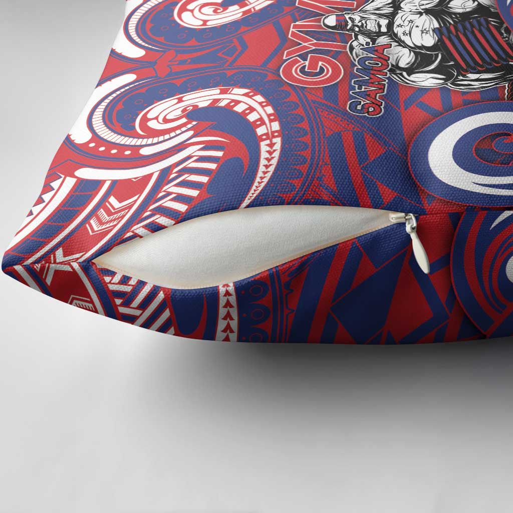Samoa Gym Pillow Cover Muscle Samoan Tribal Waves - Polynesian Pride