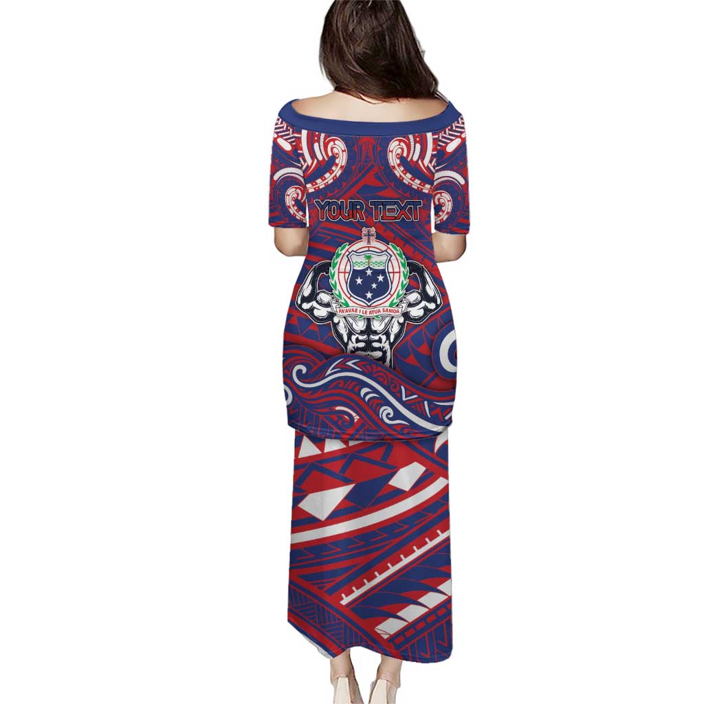 Personalised Samoa Gym Puletasi Muscle Samoan Tribal Waves DT05 - Polynesian Pride