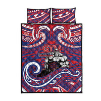 Samoa Gym Quilt Bed Set Muscle Samoan Tribal Waves DT05 - Polynesian Pride