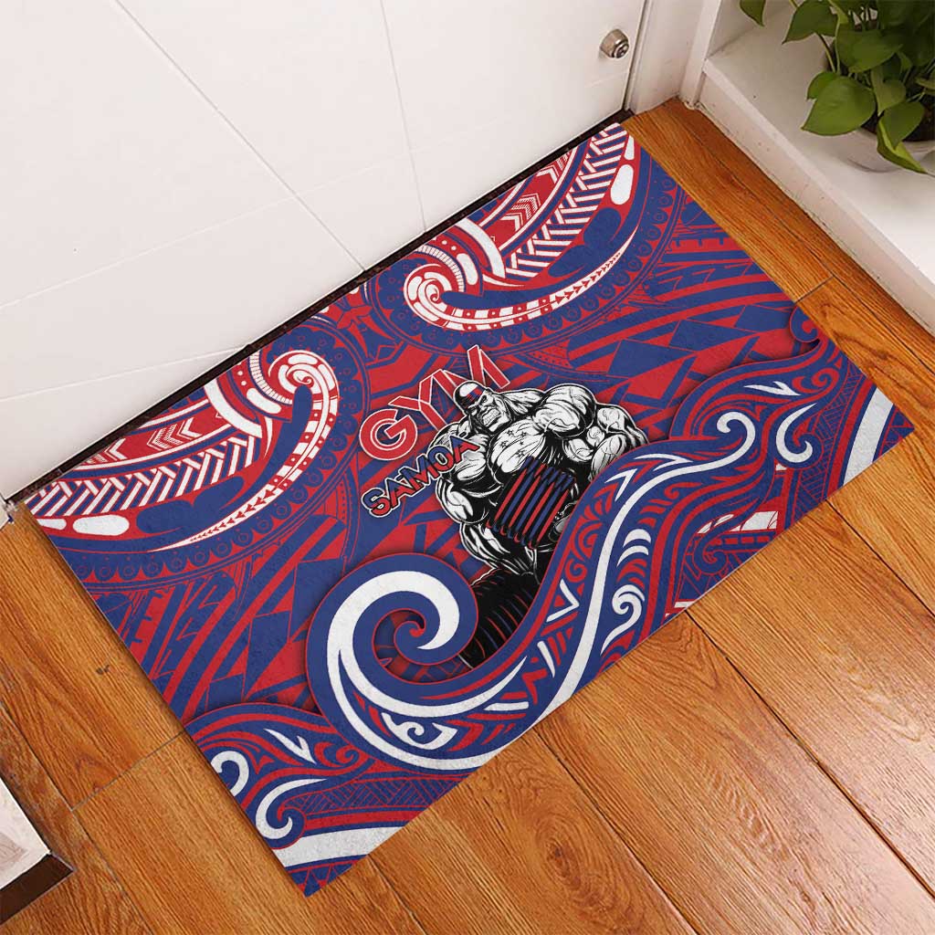 Samoa Gym Rubber Doormat Muscle Samoan Tribal Waves - Polynesian Pride