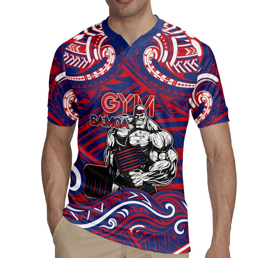 Personalised Samoa Gym Rugby Jersey Muscle Samoan Tribal Waves - Polynesian Pride