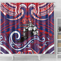 Samoa Gym Shower Curtain Muscle Samoan Tribal Waves - Polynesian Pride