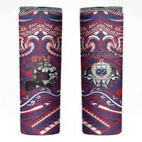 Personalised Samoa Gym Skinny Tumbler Muscle Samoan Tribal Waves - Polynesian Pride