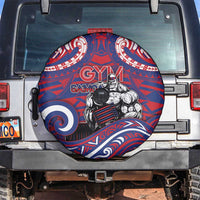 Samoa Gym Spare Tire Cover Muscle Samoan Tribal Waves - Polynesian Pride