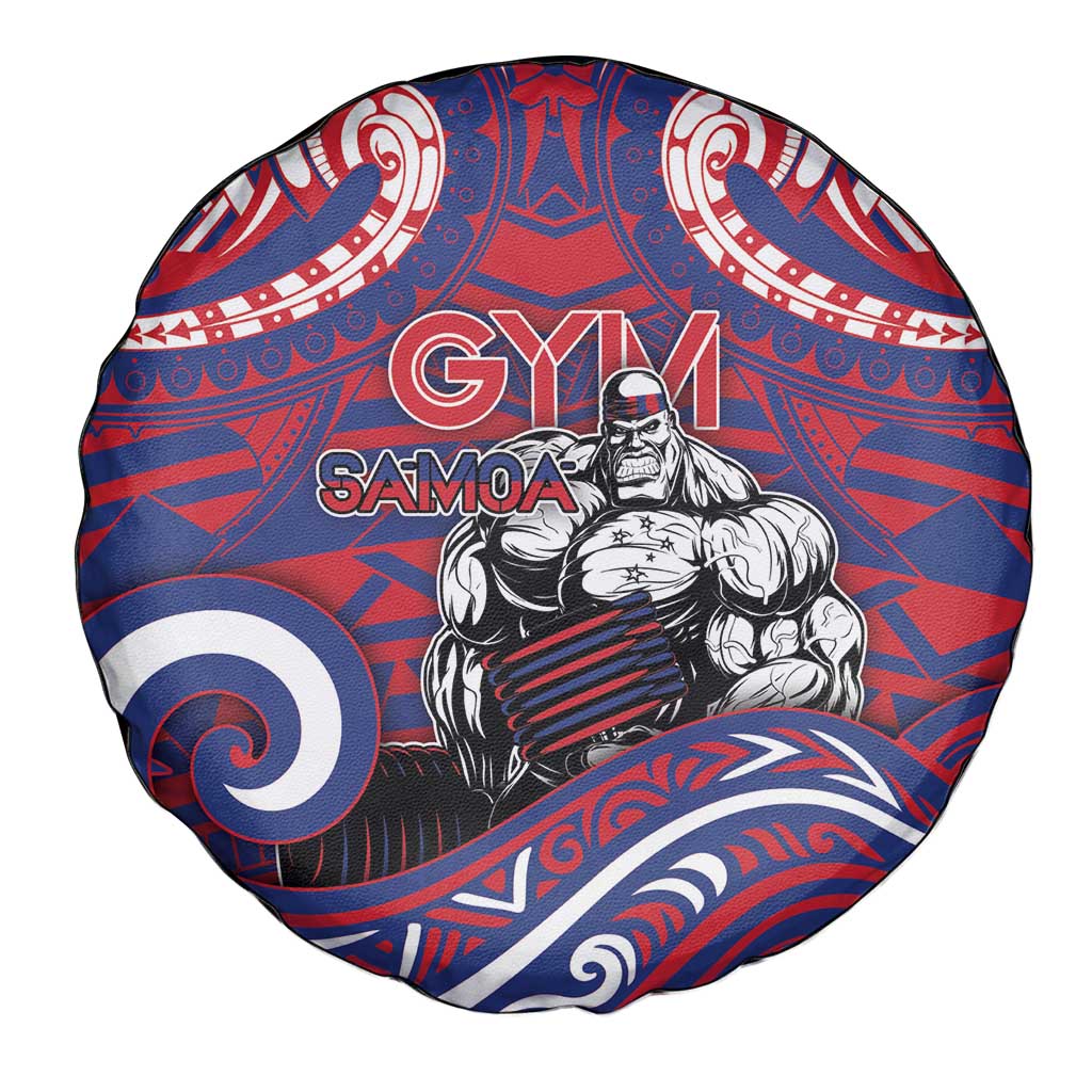 Samoa Gym Spare Tire Cover Muscle Samoan Tribal Waves - Polynesian Pride