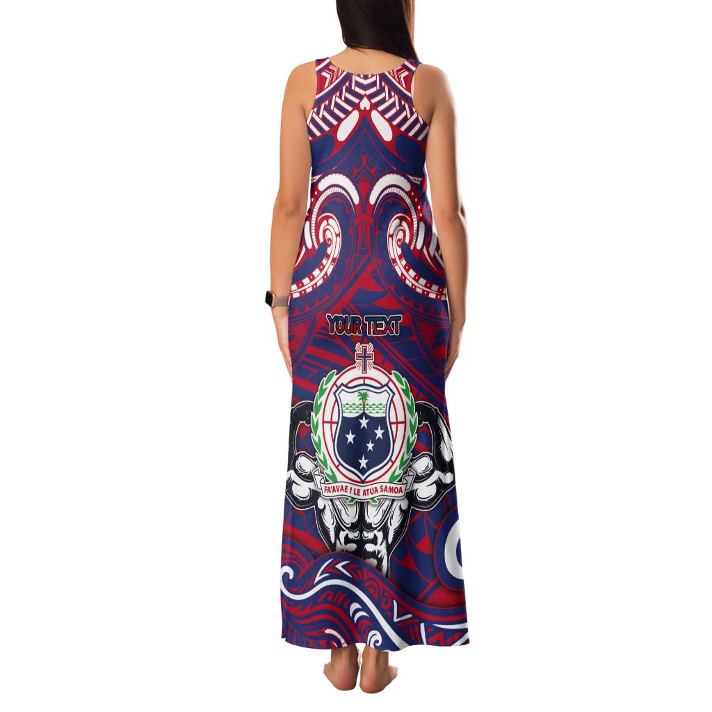Personalised Samoa Gym Tank Maxi Dress Muscle Samoan Tribal Waves DT05 - Polynesian Pride