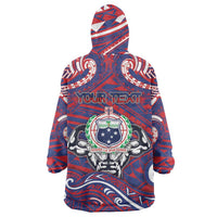 Personalised Samoa Gym Wearable Blanket Hoodie Muscle Samoan Tribal Waves DT05 - Polynesian Pride