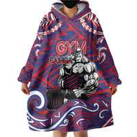 Personalised Samoa Gym Wearable Blanket Hoodie Muscle Samoan Tribal Waves DT05 - Polynesian Pride