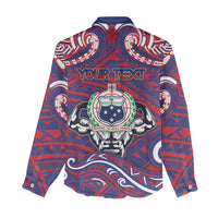 Personalised Samoa Gym Women Casual Shirt Muscle Samoan Tribal Waves DT05 - Polynesian Pride
