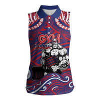 Personalised Samoa Gym Women Sleeveless Polo Shirt Muscle Samoan Tribal Waves - Polynesian Pride