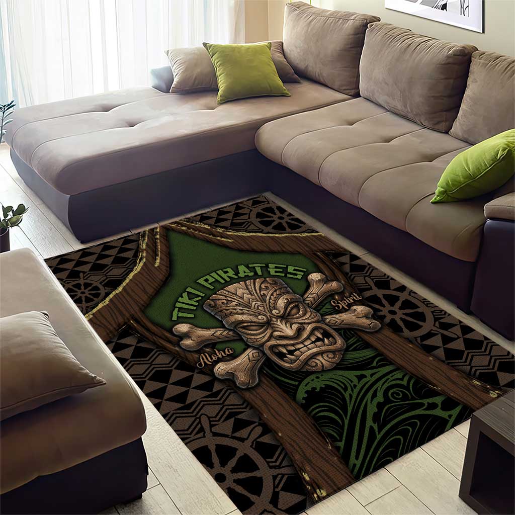 Hawaii Tiki Pirates Area Rug Kakau Pattern Polynesian Style DT05 - Polynesian Pride