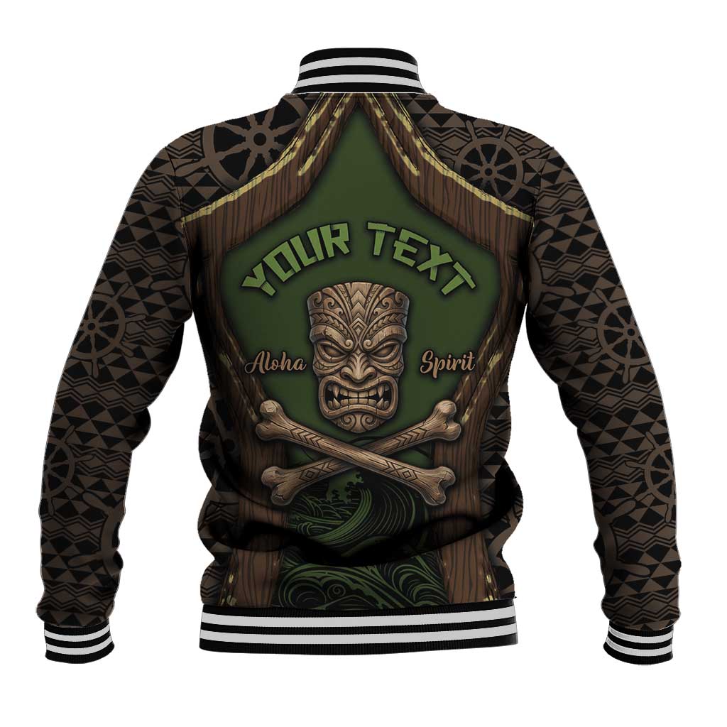 Personalised Hawaii Tiki Pirates Baseball Jacket Kakau Pattern Polynesian Style DT05 - Polynesian Pride