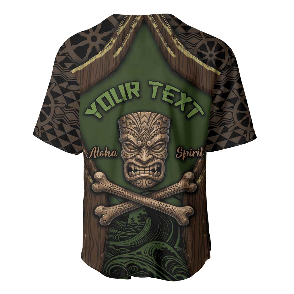 Personalised Hawaii Tiki Pirates Baseball Jersey Kakau Pattern Polynesian Style DT05 - Polynesian Pride
