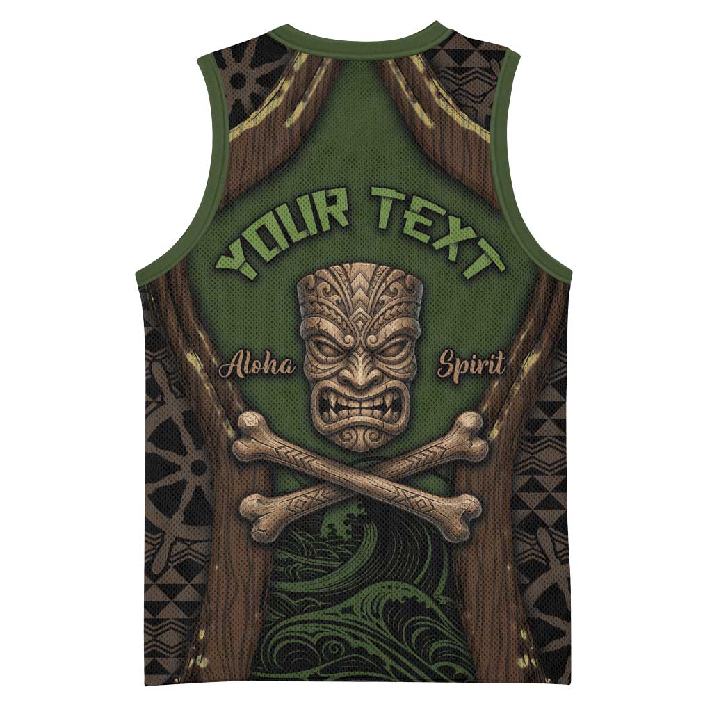 Personalised Hawaii Tiki Pirates Basketball Jersey Kakau Pattern Polynesian Style DT05 - Polynesian Pride