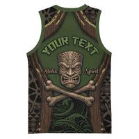 Personalised Hawaii Tiki Pirates Basketball Jersey Kakau Pattern Polynesian Style DT05 - Polynesian Pride