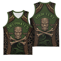 Personalised Hawaii Tiki Pirates Basketball Jersey Kakau Pattern Polynesian Style DT05 - Polynesian Pride