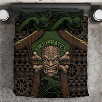 Hawaii Tiki Pirates Bedding Set Kakau Pattern Polynesian Style DT05 Green - Polynesian Pride