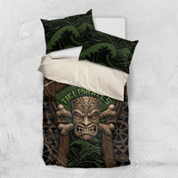 Hawaii Tiki Pirates Bedding Set Kakau Pattern Polynesian Style DT05 US Twin 172cm x 218cm Green - Polynesian Pride
