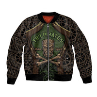 Personalised Hawaii Tiki Pirates Bomber Jacket Kakau Pattern Polynesian Style