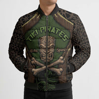 Personalised Hawaii Tiki Pirates Bomber Puffer Jacket Kakau Pattern Polynesian Style DT05 - Polynesian Pride