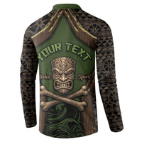 Personalised Hawaii Tiki Pirates Button Sweatshirt Kakau Pattern Polynesian Style DT05 - Polynesian Pride