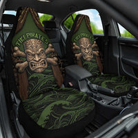 Hawaii Tiki Pirates Car Seat Cover Kakau Pattern Polynesian Style DT05 One Size Green - Polynesian Pride