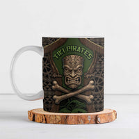 Personalised Hawaii Tiki Pirates Ceramic Mug Kakau Pattern Polynesian Style DT05 Green - Polynesian Pride