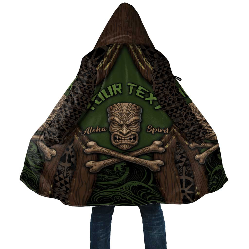 Personalised Hawaii Tiki Pirates Cloak Kakau Pattern Polynesian Style DT05 Unisex Green - Polynesian Pride