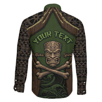 Personalised Hawaii Tiki Pirates Family Matching Long Sleeve Bodycon Dress and Hawaiian Shirt Kakau Pattern Polynesian Style
