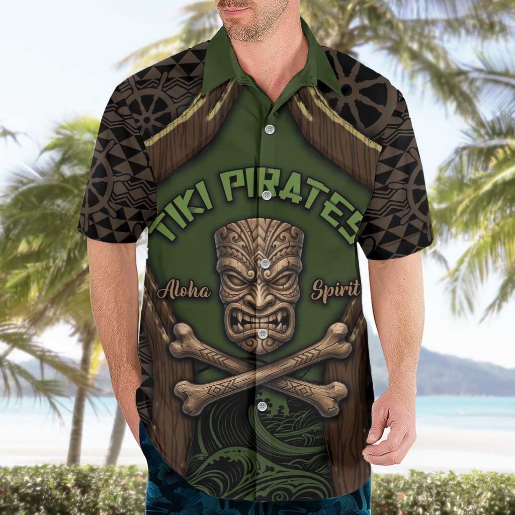 Personalised Hawaii Tiki Pirates Hawaiian Shirt Kakau Pattern Polynesian Style DT05 - Polynesian Pride