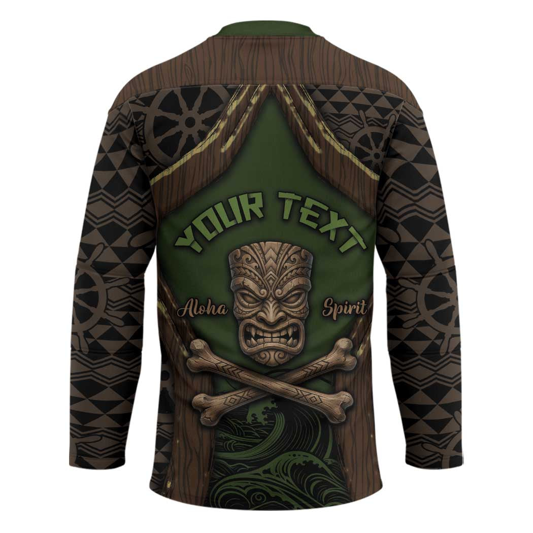 Personalised Hawaii Tiki Pirates Hockey Jersey Kakau Pattern Polynesian Style DT05 - Polynesian Pride