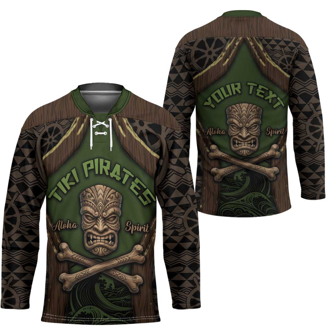 Personalised Hawaii Tiki Pirates Hockey Jersey Kakau Pattern Polynesian Style DT05 - Polynesian Pride