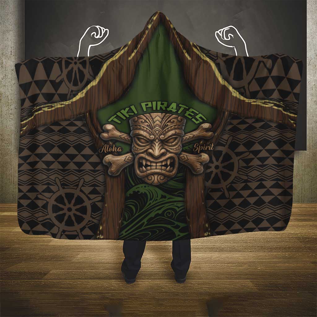 Hawaii Tiki Pirates Hooded Blanket Kakau Pattern Polynesian Style DT05 - Polynesian Pride